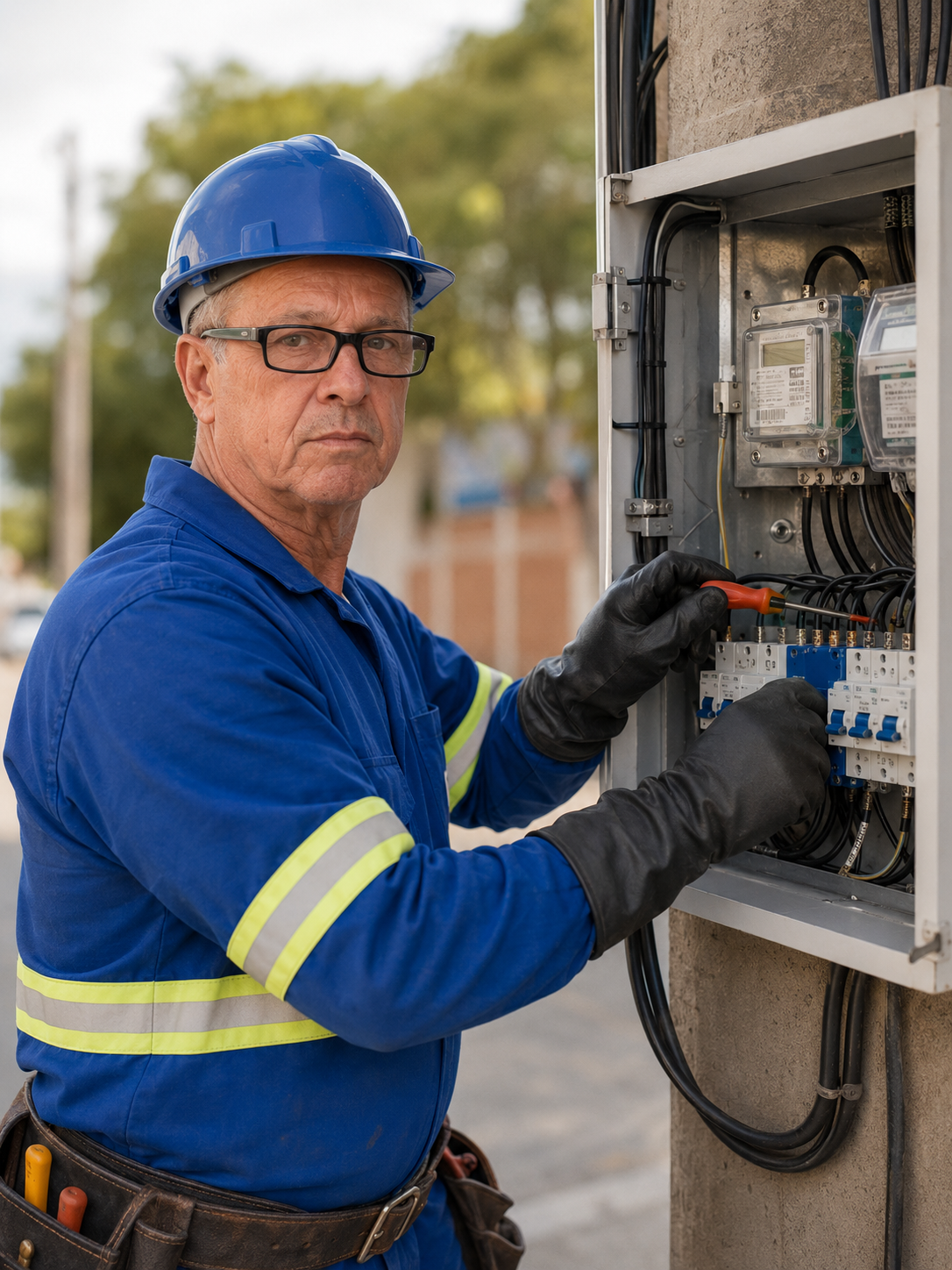 Eletricista especializado em instalação de poste padrão Celesc